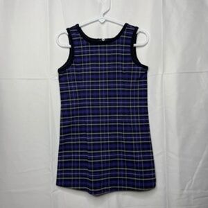 Old Navy Vintage 90s Plaid & Velvet Zip Up Shift Dress Girls Size 2/3